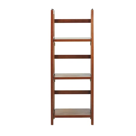 Betterbeds 14 in. 3-Shelf Folding Bookcase, Mahogany BE611117